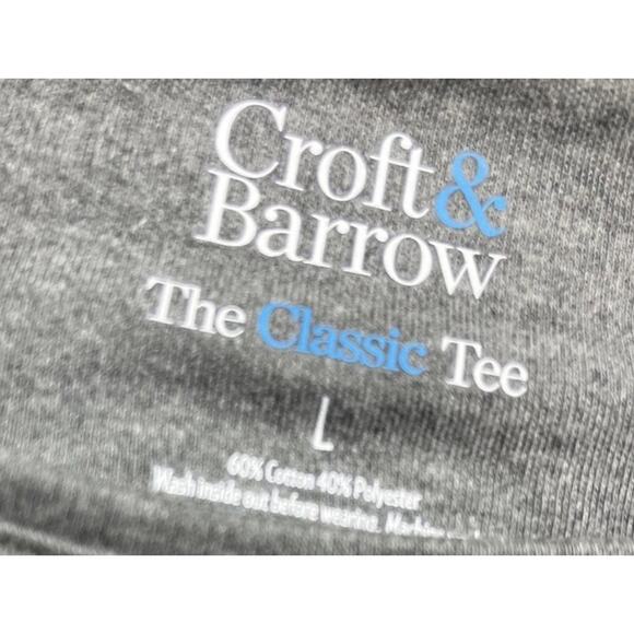 Croft & Barrow Classic Tee Holiday T-Shirt Tee Gray w Cardinal Bird Medium - Picture 7 of 7
